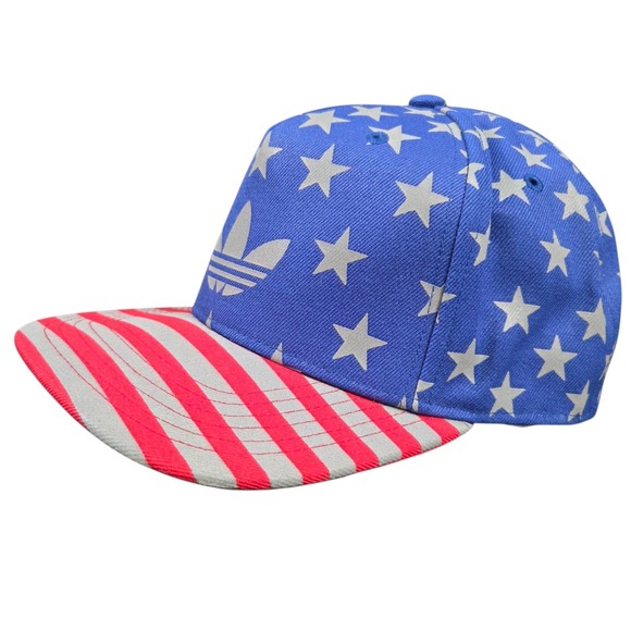 Adidas Snapback Stars & Stripes USA Hat Red Blue American Cap Fourth Patriotic - Picture 1 of 10
